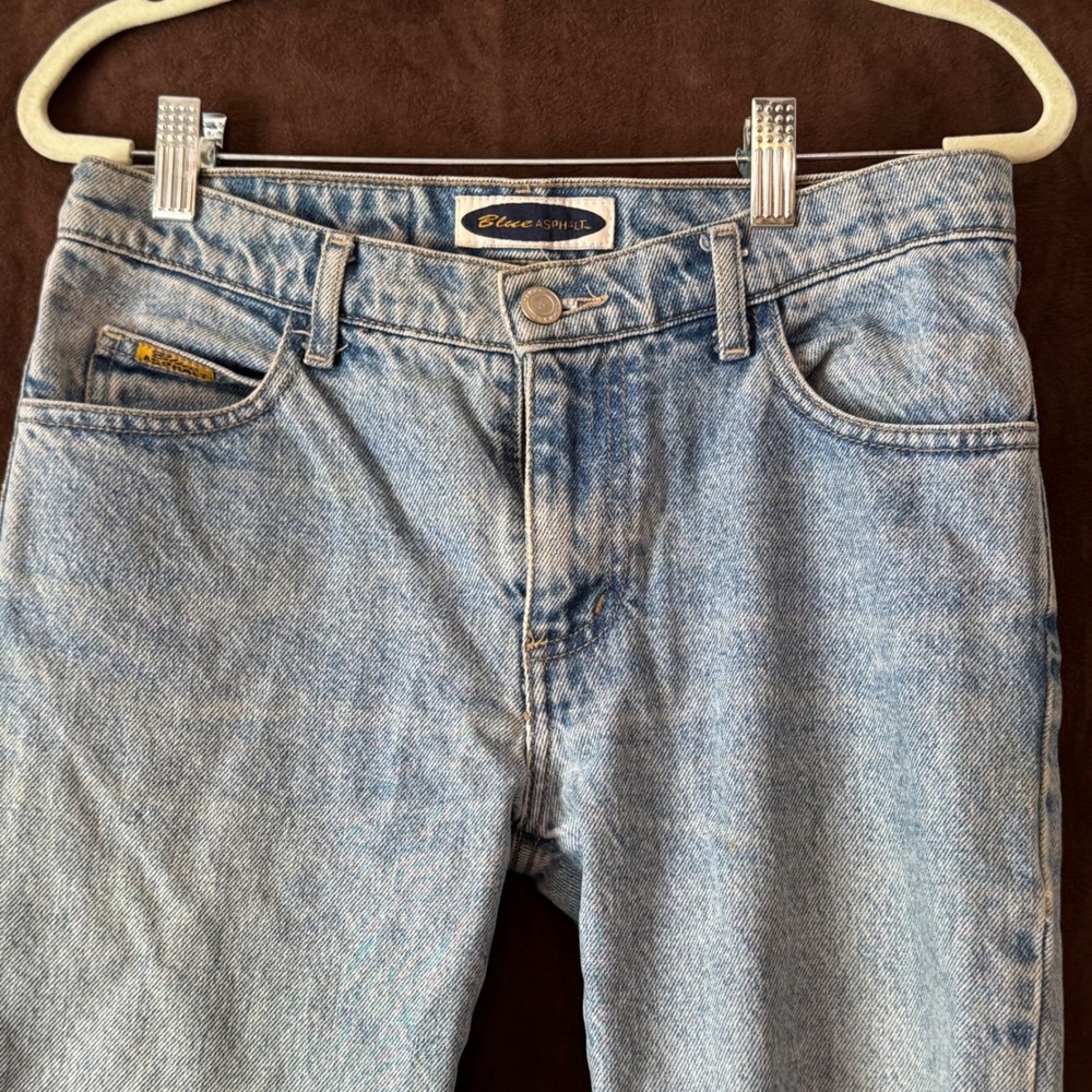 Blue Asphalt Vintage 90s High Waisted Light Wash Straight Leg Jeans Size 5